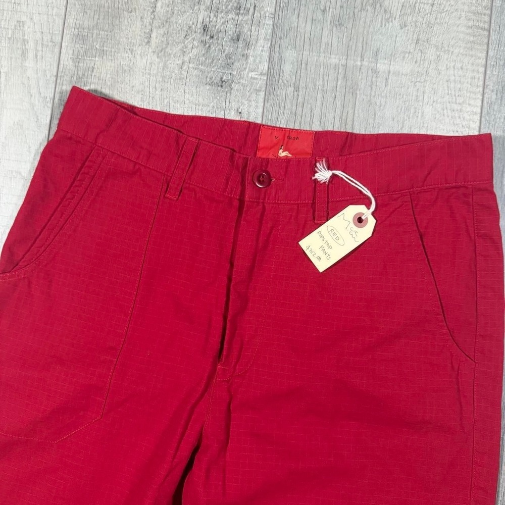 Vintage made in USA red rare designer m crow straight leg pants Size 30